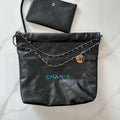 Chanel 22 AS3260 Small Handbag Shiny Calfskin Black Symphony Hardware - Default Title - View 1