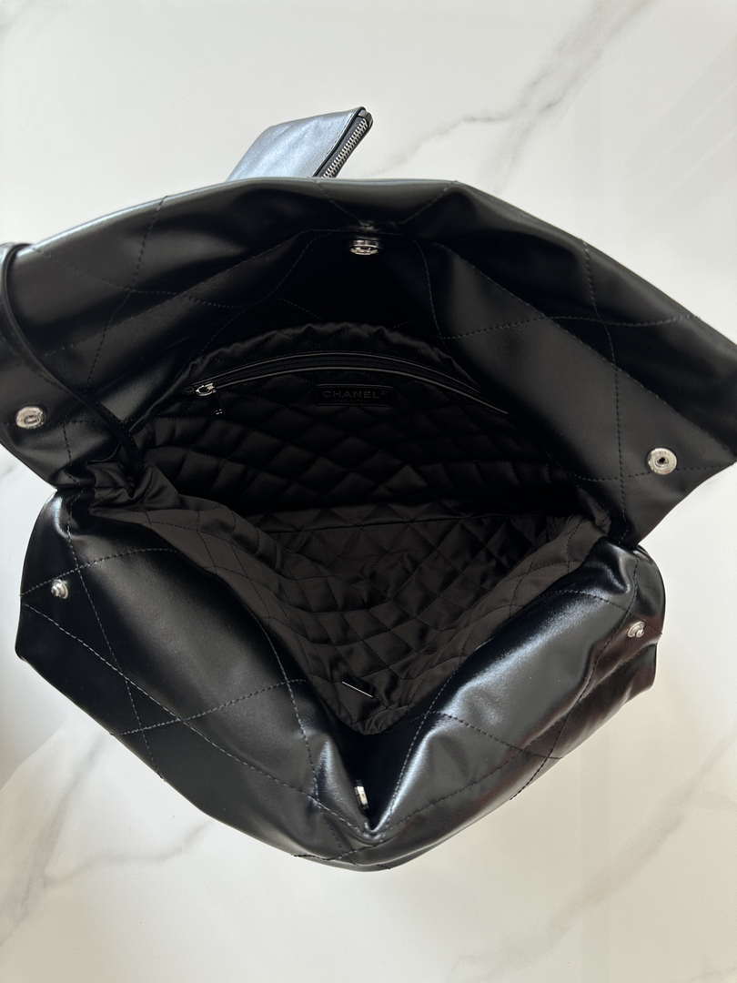 Chanel 22 AS3260 Small Handbag Shiny Calfskin Black Symphony Hardware