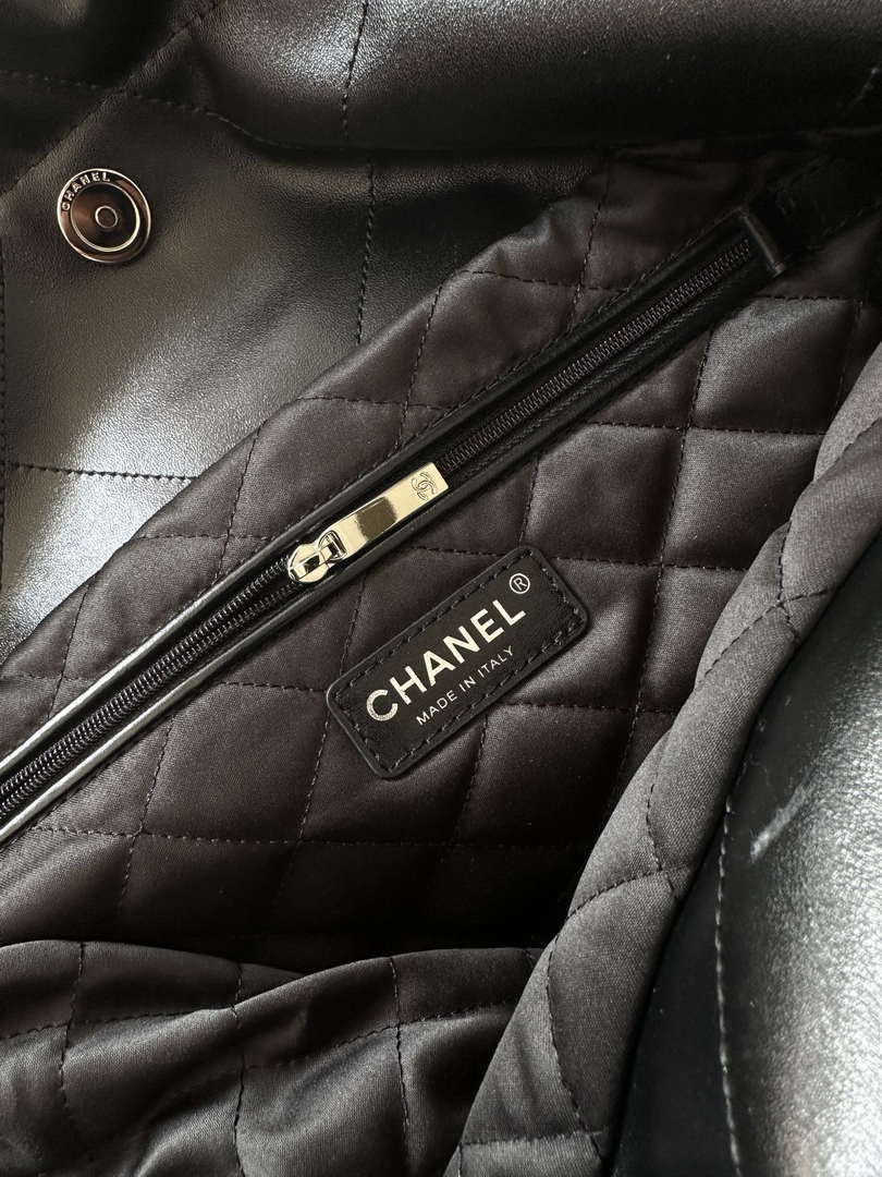 Chanel 22 AS3260 Small Handbag Shiny Calfskin Black Symphony Hardware - Default Title - View 9