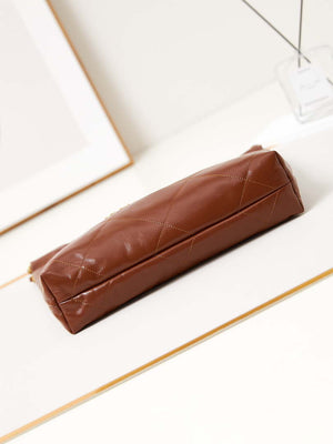 Chanel 22 AS3260 Small Handbag Shiny Calfskin Brown Gold - Default Title - View 6