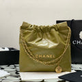 Chanel 22 AS3260 Small Handbag Shiny Calfskin Lemon Yellow - Default Title - View 1
