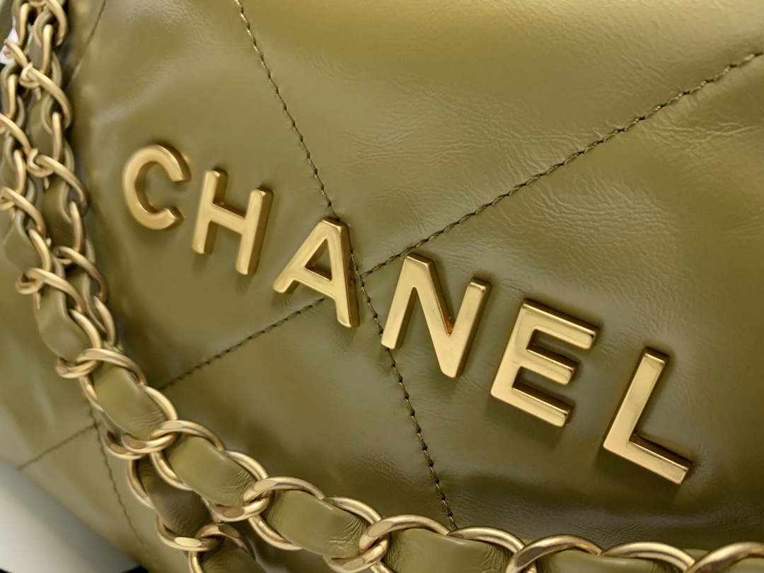 Chanel 22 AS3260 Small Handbag Shiny Calfskin Lemon Yellow - Default Title - View 5