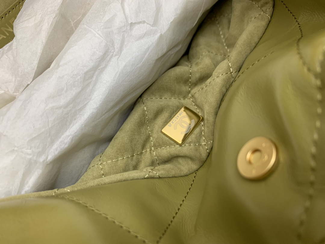 Chanel 22 AS3260 Small Handbag Shiny Calfskin Lemon Yellow - Default Title - View 8