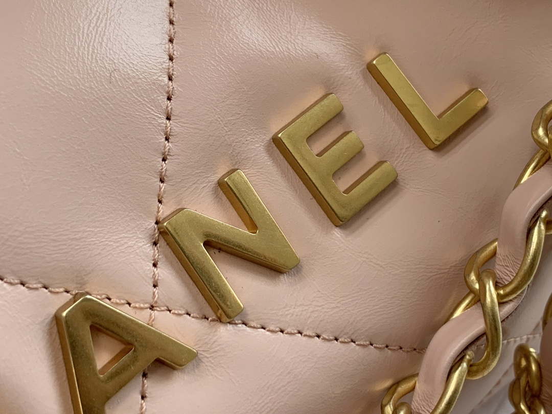 Chanel 22 AS3260 Small Handbag Shiny Calfskin Pink - Default Title - View 3