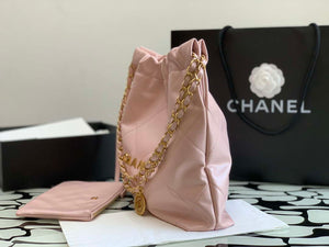Chanel 22 AS3260 Small Handbag Shiny Calfskin Pink - Default Title - View 5