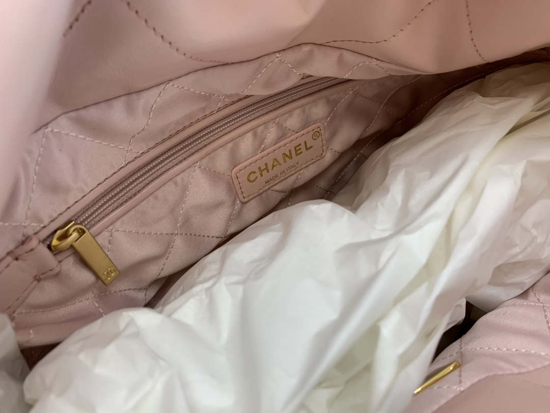 Chanel 22 AS3260 Small Handbag Shiny Calfskin Pink - Default Title - View 7
