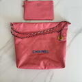 Chanel 22 AS3260 Small Handbag Shiny Calfskin Pink Symphony Hardware - Default Title - View 1