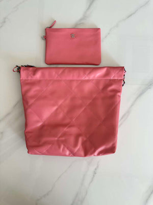 Chanel 22 AS3260 Small Handbag Shiny Calfskin Pink Symphony Hardware - Default Title - View 2