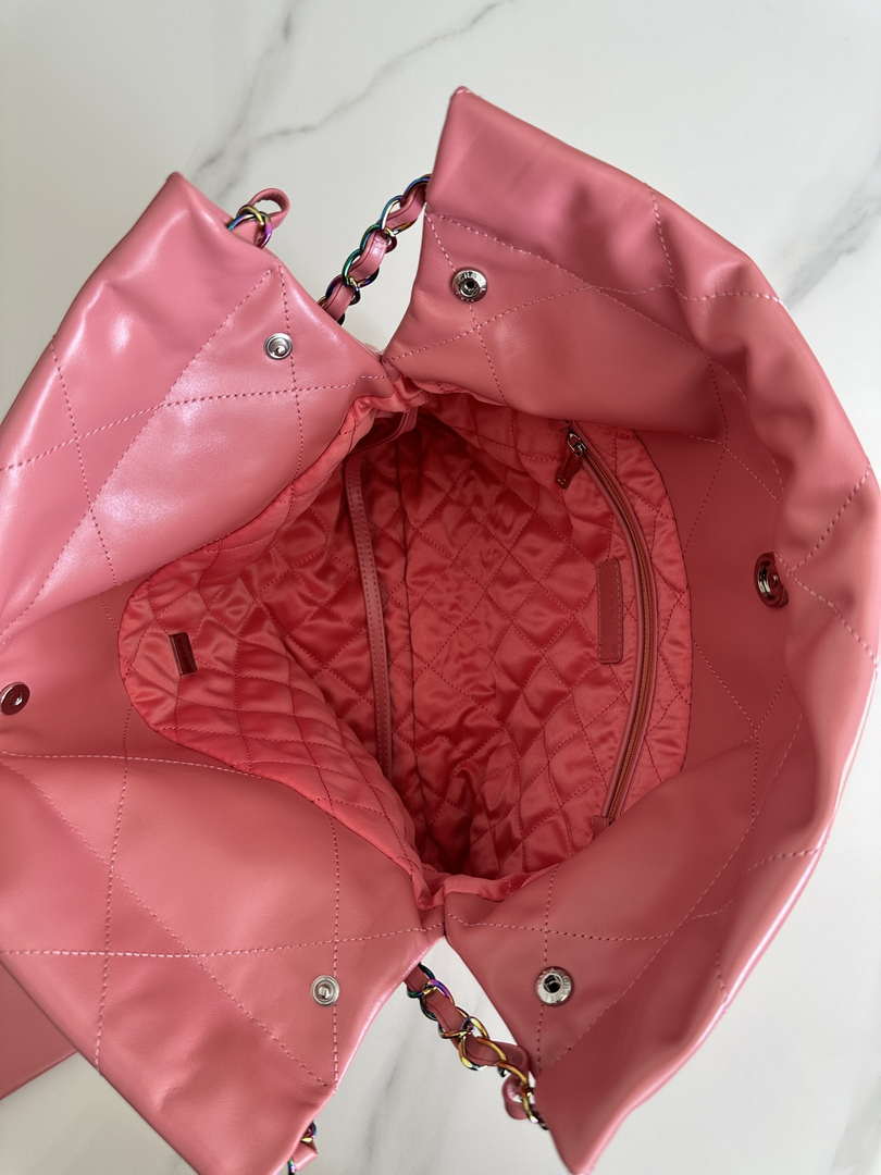 Chanel 22 AS3260 Small Handbag Shiny Calfskin Pink Symphony Hardware - Default Title - View 8