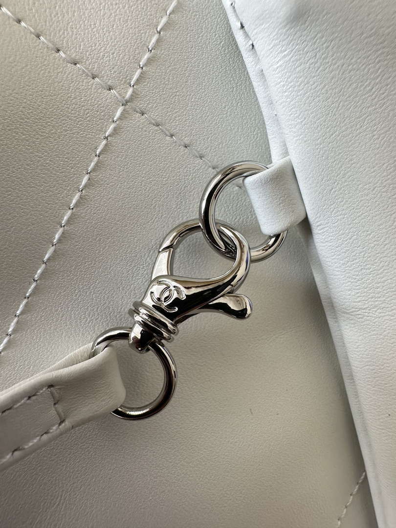 Chanel 22 AS3260 Small Handbag Shiny Calfskin White Symphony Hardware - Default Title - View 5
