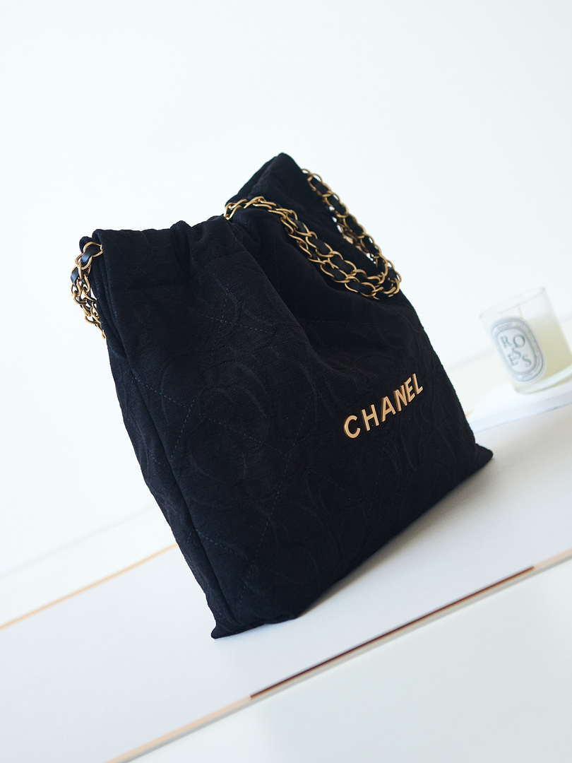 Chanel 22 AS3260 Small Handbag Velvet Black Gold - Default Title - View 2