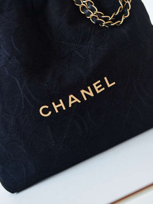 Chanel 22 AS3260 Small Handbag Velvet Black Gold - Default Title - View 3