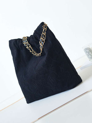 Chanel 22 AS3260 Small Handbag Velvet Black Gold - Default Title - View 4