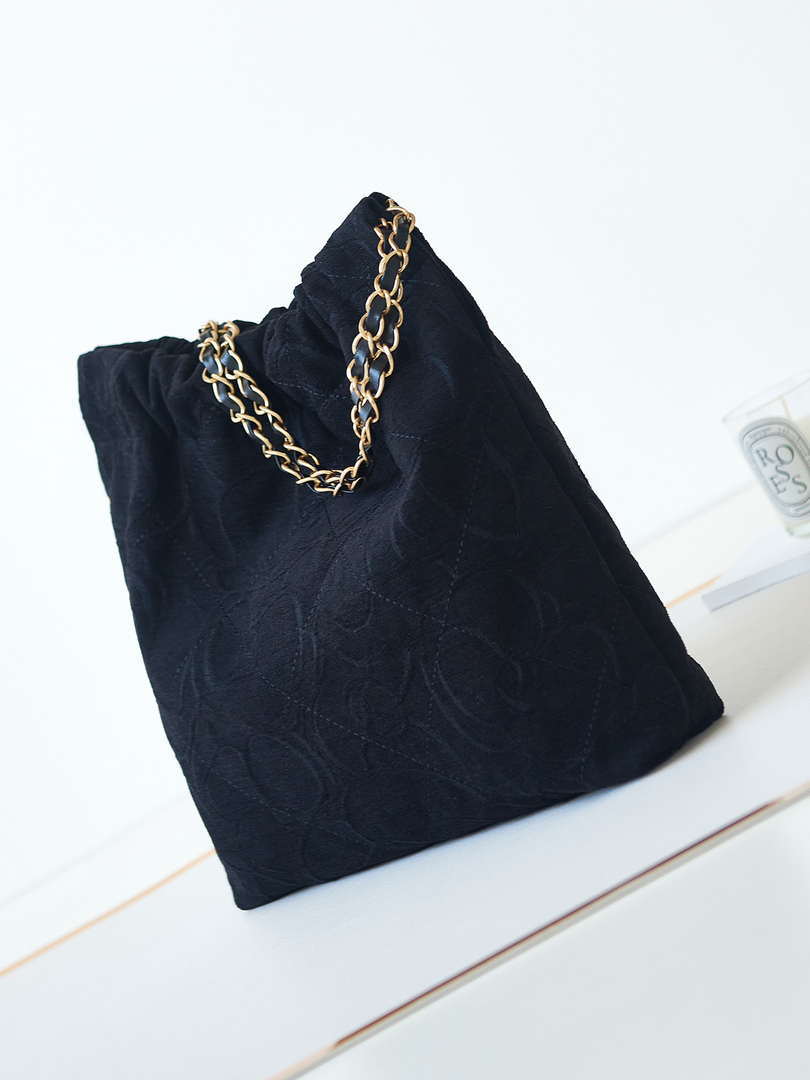 Chanel 22 AS3260 Small Handbag Velvet Black Gold - Default Title - View 4