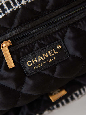 Chanel 22 AS3260 Small Handbag Velvet White &Black Gold - Default Title - View 8