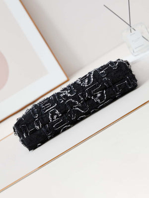 Chanel 22 AS3261 Handbag 24A Black Denim embroidered & Silver-Tone Metal - Default Title - View 6