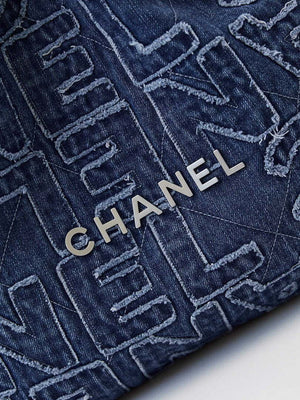 Chanel 22 AS3261 Handbag 24A Denim embroidered & Silver-Tone Metal - Default Title - View 2