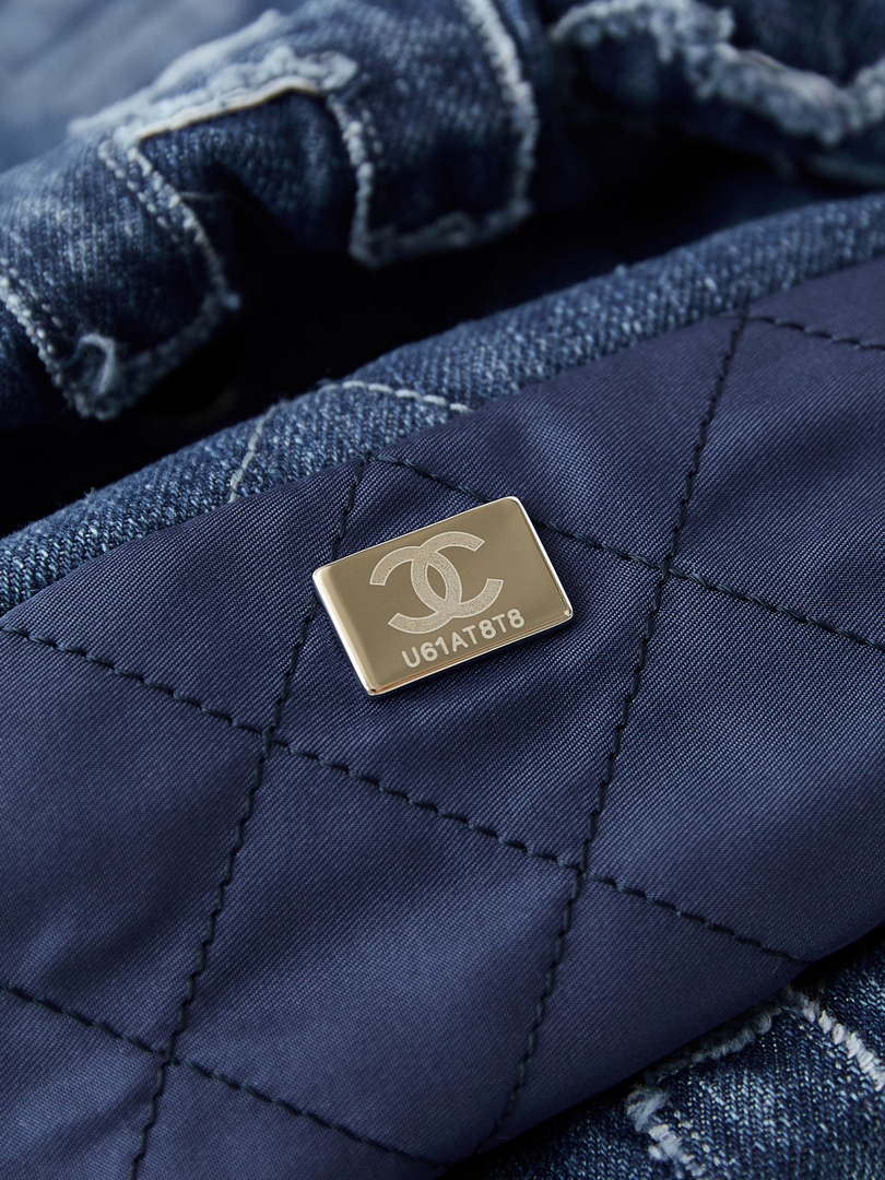 Chanel 22 AS3261 Handbag 24A Denim embroidered & Silver-Tone Metal - Default Title - View 9