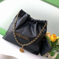 Chanel 22 AS3261 Handbag 24K Shiny Calfskin Black Gold - Default Title - View 1