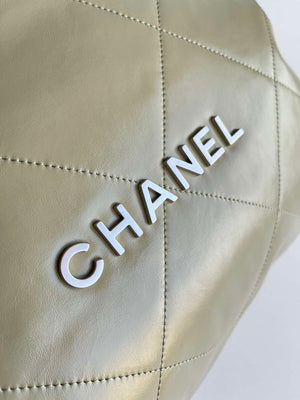 Chanel 22 AS3261 Handbag 24K Shiny Calfskin Light Green Silver - Default Title - View 6