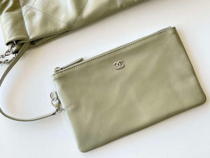 Chanel 22 AS3261 Handbag 24K Shiny Calfskin Light Green Silver - Default Title - View 7