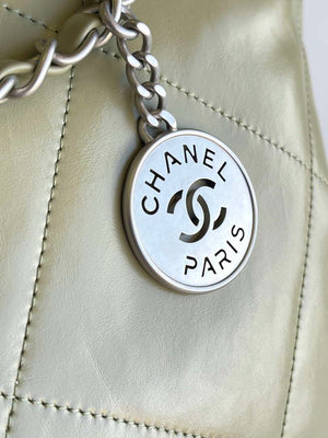 Chanel 22 AS3261 Handbag 24K Shiny Calfskin Light Green Silver - Default Title - View 8