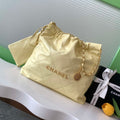 Chanel 22 AS3261 Handbag 24C Shiny Calfskin Light Yellow Gold - Default Title - View 1