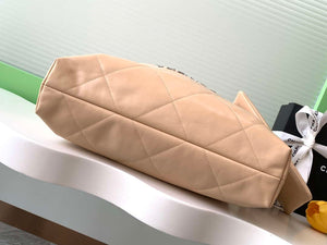 Chanel 22 AS3261 Handbag 24K Shiny Calfskin Apricot Silver - Default Title - View 4