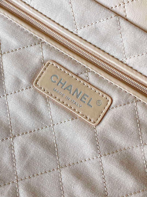 Chanel 22 AS3261 Handbag 24K Shiny Calfskin Apricot Silver - Default Title - View 9