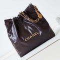 Chanel 22 AS3261 Handbag Shiny Calfskin Dark Brown - Default Title - View 1