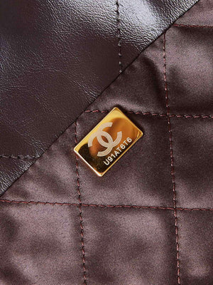 Chanel 22 AS3261 Handbag Shiny Calfskin Dark Brown - Default Title - View 8