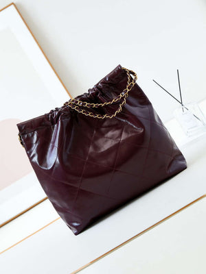 Chanel 22 AS3261 Handbag Shiny Calfskin Dark Red - Default Title - View 5