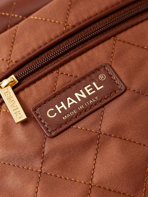 Chanel 22 AS3261 Handbag Shiny Calfskin Brown Gold - Default Title - View 8
