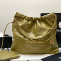 Chanel 22 Handbag Shiny Calfskin Gold AS3261 Lemon Yellow - Default Title - View 1