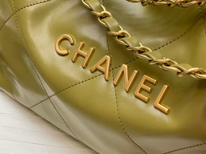 Chanel 22 Handbag Shiny Calfskin Gold AS3261 Lemon Yellow - Default Title - View 4