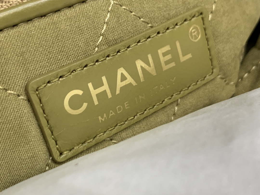 Chanel 22 Handbag Shiny Calfskin Gold AS3261 Lemon Yellow - Default Title - View 9