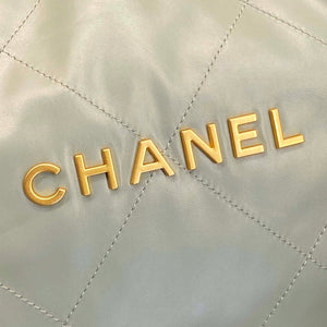 Chanel 22 Handbag Shiny Calfskin AS3261 Light Green Gold - Default Title - View 6