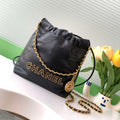 Chanel 22 AS3980 Mini Handbag 25C Shiny Calfskin & Gold -Tone Metal Black - Default Title - View 1