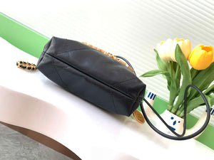 Chanel 22 AS3980 Mini Handbag 25C Shiny Calfskin & Gold -Tone Metal Black - Default Title - View 4