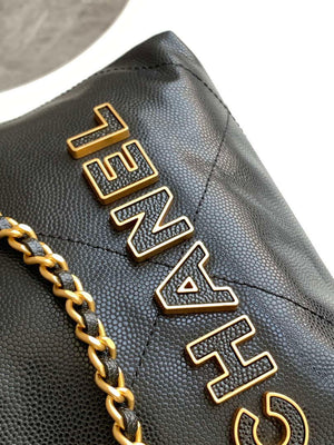 Chanel 22 AS3980 Mini Handbag 25C Shiny Calfskin & Gold -Tone Metal Black - Default Title - View 5