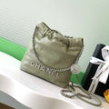 Chanel 22 AS3980 Mini Handbag 25C Shiny Calfskin & Silver-Tone Metal Light Green - Default Title - View 1