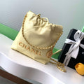 Chanel 22 AS3980 Mini Handbag 25C Shiny Calfskin & Gold -Tone Metal Light Yellow - Default Title - View 1