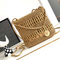 Chanel 22 AS3980 Mini Handbag Calfskin knotted lace gold-tone metal Gold - Default Title - View 1