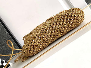 Chanel 22 AS3980 Mini Handbag Calfskin knotted lace gold-tone metal Gold - Default Title - View 4