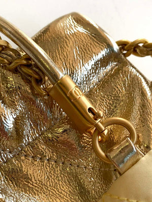 Chanel 22 AS3980 Mini Handbag Shiny Calfskin & Gold-Tone Metal Gold - Default Title - View 7