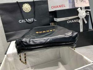 Chanel 22 Backpack AS3859 Shiny Black Calfskin With Gold - Default Title - View 7