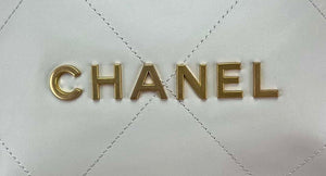 Chanel 22 Backpack AS3859 Shiny White Calfskin With Gold - Default Title - View 4