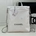 Chanel 22 Backpack AS3859 Shiny White Calfskin With Silver - Default Title - View 1