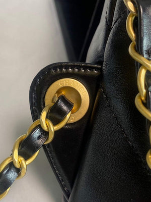 Chanel 22 Backpack Shiny Calfskin AS3313 Black Gold - Default Title - View 4