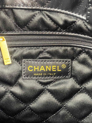 Chanel 22 Backpack Shiny Calfskin AS3313 Black Gold - Default Title - View 8